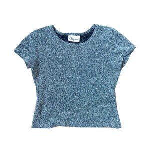 sparkly late 90s/Y2K sparkly silver t-shirt